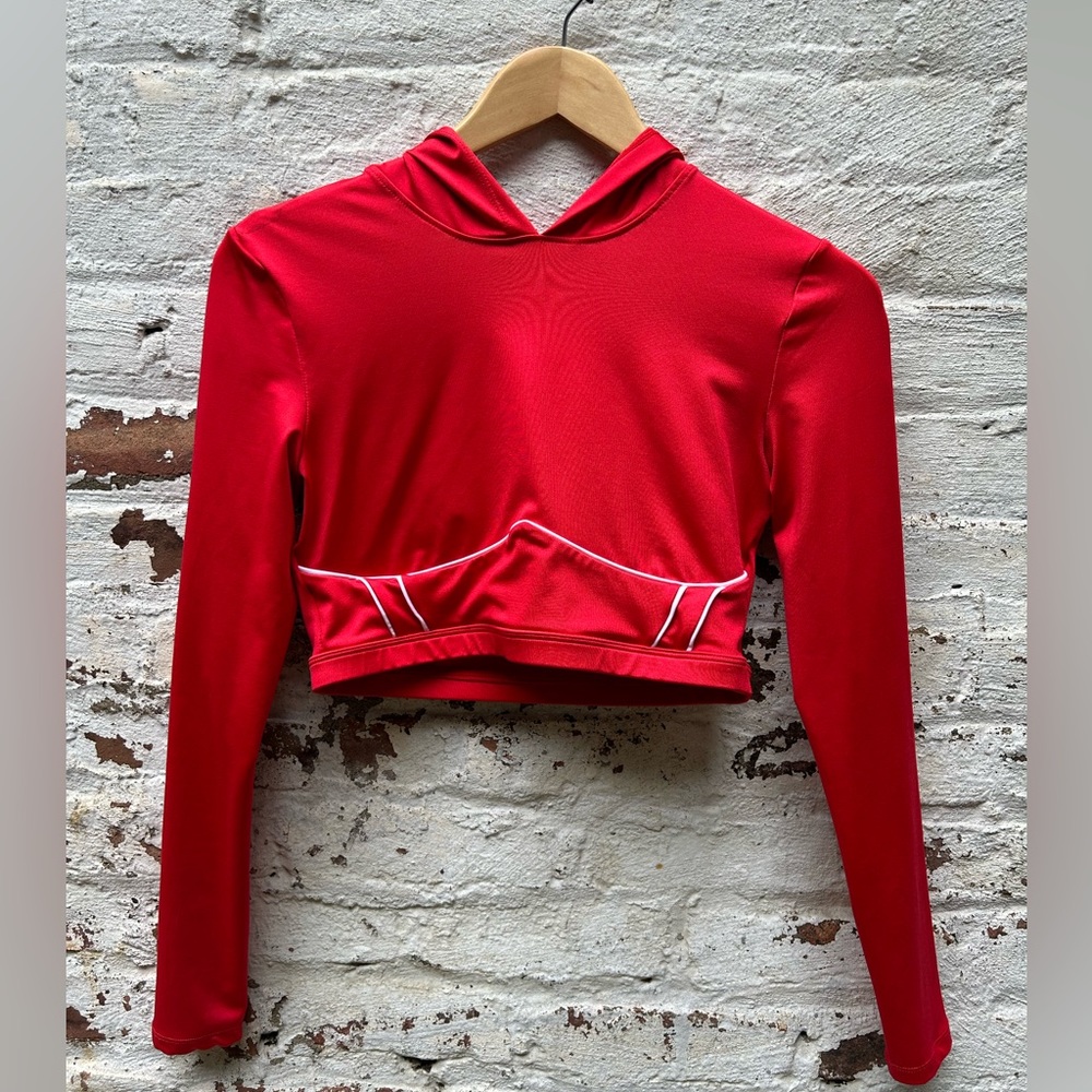 Women’s work out crop top athletic hoodie by Mandee size small